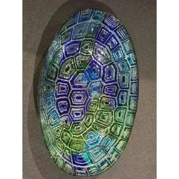 Unbranded Glass Bowl Blue‎ Green - Picture 1 of 8